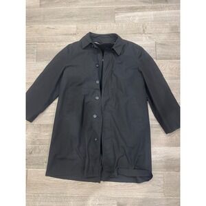 Men's Guild Crafted by Howard Black Rain Coat / Overcoat – Fleece Lined – Size L